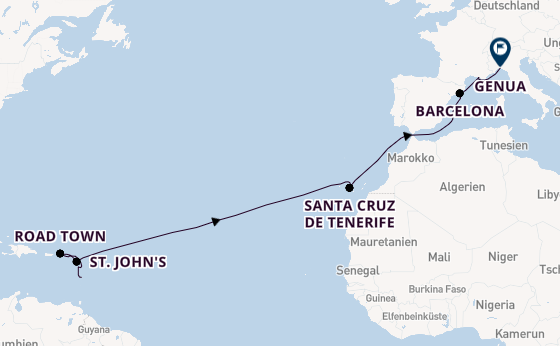 Karibik ab Fort de France, Martinique auf der MSC World Europa