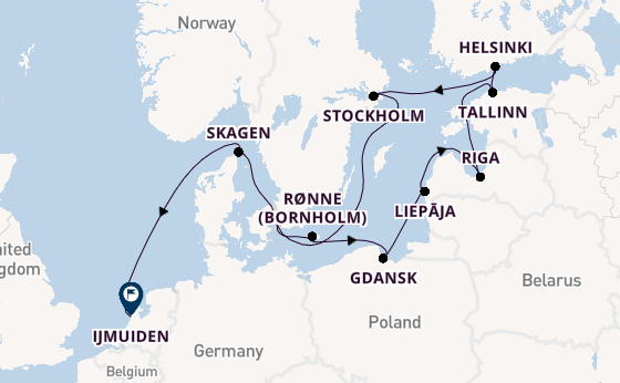 Europa vanaf Kopenhagen, Denemarken met de Silver Spirit