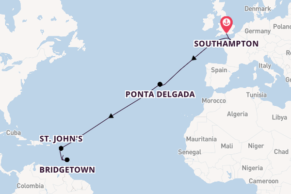 Southern Caribbean from Southampton, England with the MSC Meraviglia