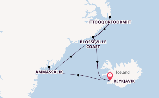 Arctica vanaf Reykjavik, IJsland met de Le Commandant Charcot