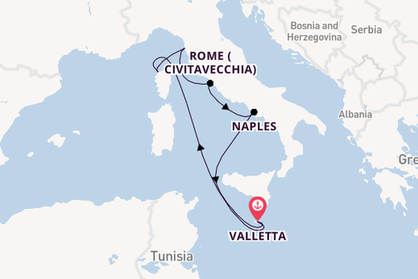 Western Mediterranean from Valletta, Malta with the Azura