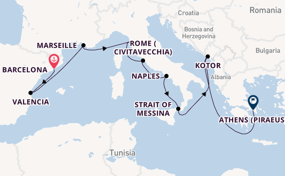 Western Mediterranean from Barcelona, Spain with the Nieuw Statendam