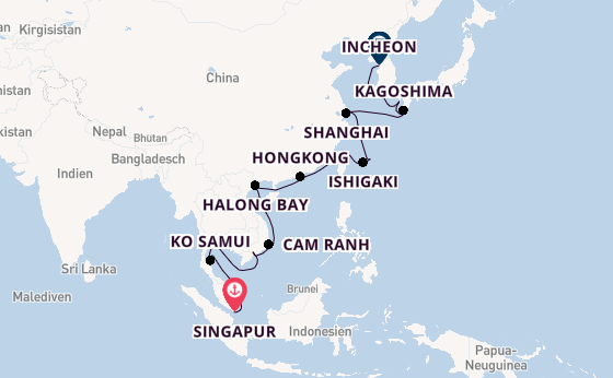 Südostasien ab Singapur, Singapur auf der Seven Seas Explorer
