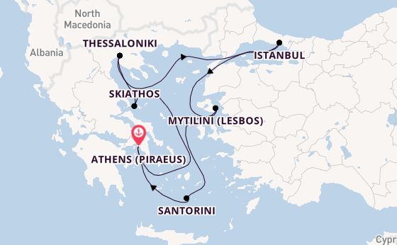 Eastern Mediterranean from Athens (Piraeus), Greece with the EXPLORA I