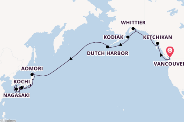 Transpacific from Vancouver, British Columbia with the Seven Seas Explorer