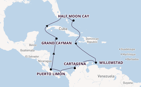 Caribbean vanaf Fort Lauderdale, Verenigde Staten met de Volendam