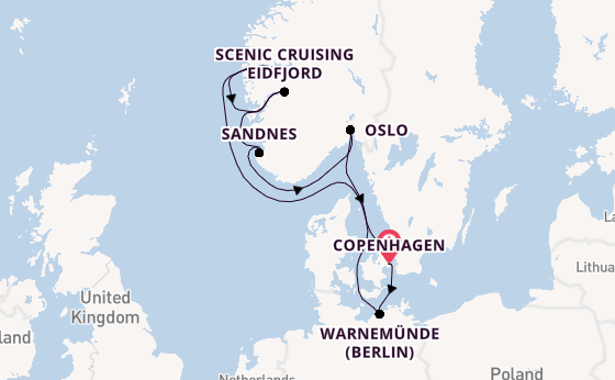 Norway from Copenhagen, Denmark with the MSC Magnifica