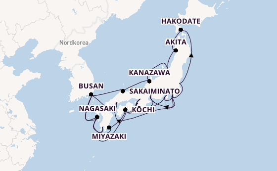 Japan ab Tokio, Japan auf der Diamond Princess