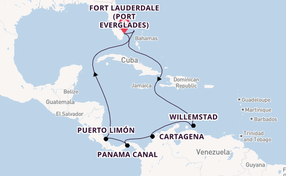 Central America from Fort Lauderdale (Port Everglades), Florida with the Caribbean Princess