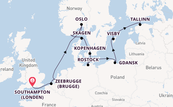 Noorwegen vanaf Southampton (Londen), Engeland met de Regal Princess