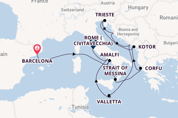 Mediterranean from Barcelona, Spain with the Queen Victoria