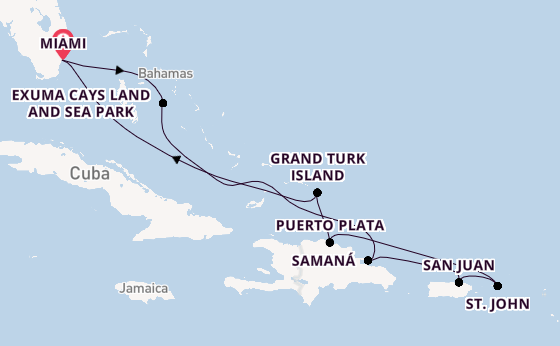 Caribbean from Miami, Florida, USA with the Silver Shadow
