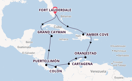 Caribbean vanaf Fort Lauderdale, Verenigde Staten met de Caribbean Princess