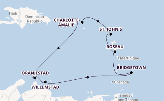 Caribbean from San Juan, Puerto Rico with the Vision of the Seas
