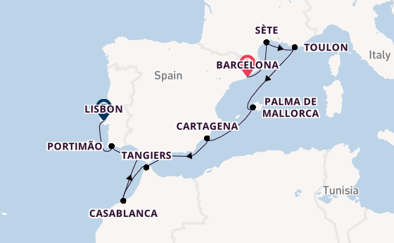 Western Mediterranean from Barcelona, Spain with the Seven Seas Voyager