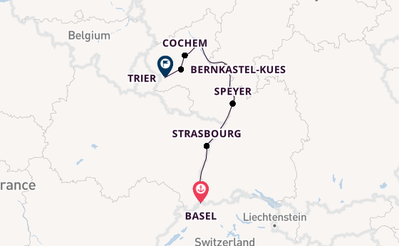 Rhine River, Europe from Basel, Switzerland with the Viking Dagur