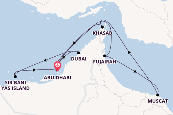 Arabian Gulf from Abu Dhabi, United Arab Emirates with the Celestyal Discovery