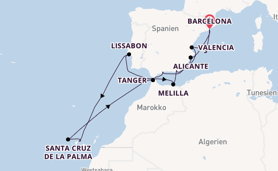 Mittelmeer ab Barcelona, Spanien auf der Seven Seas Explorer
