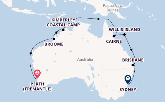 Australia from Perth (Fremantle), Australia with the Sapphire Princess