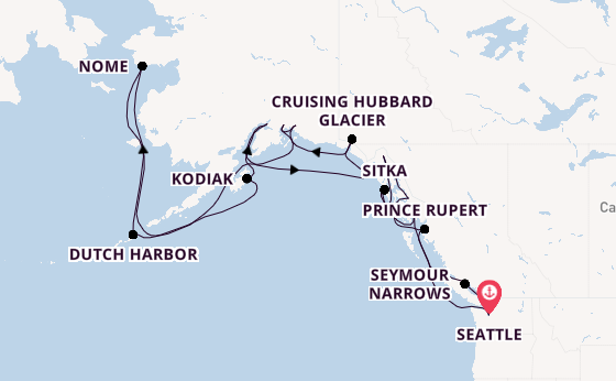 Alaska from Seattle, Washington with the Noordam