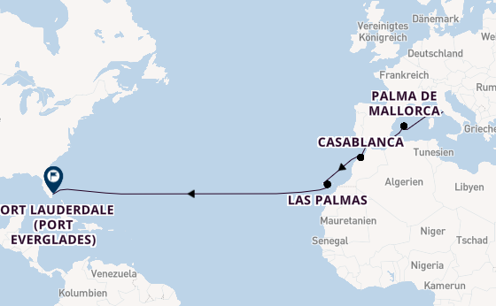 Transatlantik ab Civitavecchia (Rom), Italien auf der Enchanted Princess