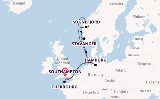 Norway from Southampton, England with the Queen Mary 2