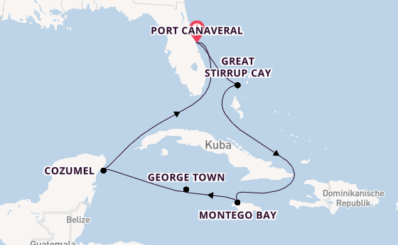Karibik ab Port Canaveral, USA auf der Norwegian Getaway
