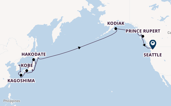 Transpacific from Tokyo, Japan with the Noordam