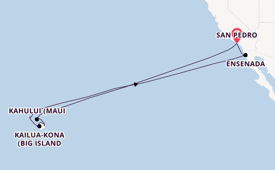 Polynesien ab San Pedro, Los Angeles, USA auf der Emerald Princess