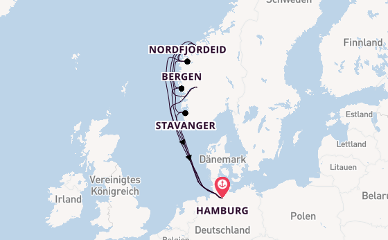 Norwegen ab Hamburg auf AIDAperla