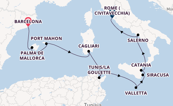 Western Mediterranean from Barcelona, Spain with the Azamara Onward