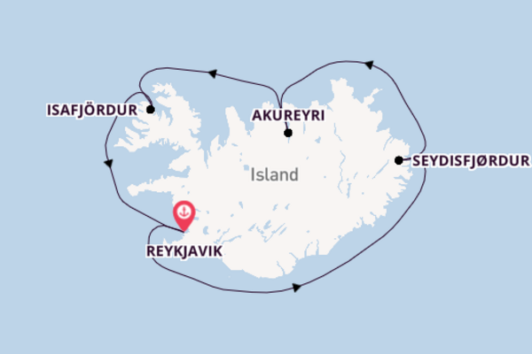 Arktis ab Reykjavik, Island auf der Celebrity Silhouette