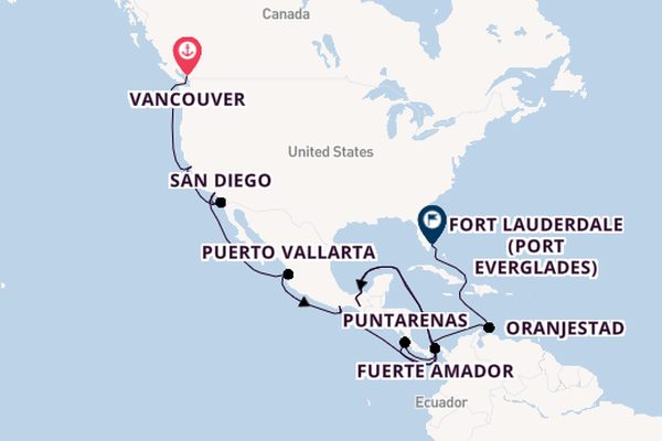 Luxury Canada, California & Mexico with Costa Rica & Panama Canal