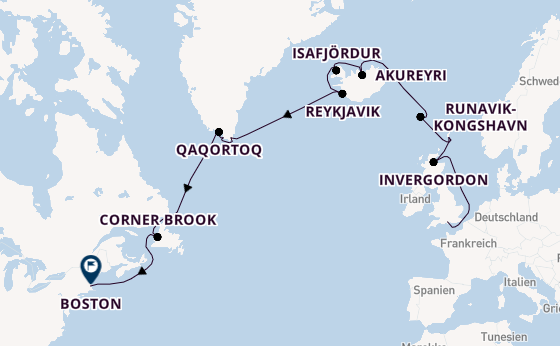Transatlantik ab Southampton, Großbritannien auf der Caribbean Princess