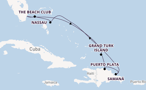 Caribbean from Miami, Florida, USA with the Resilient Lady