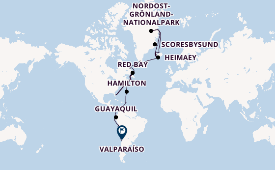 Transatlantik ab Reykjavik, Island auf der Seabourn Pursuit