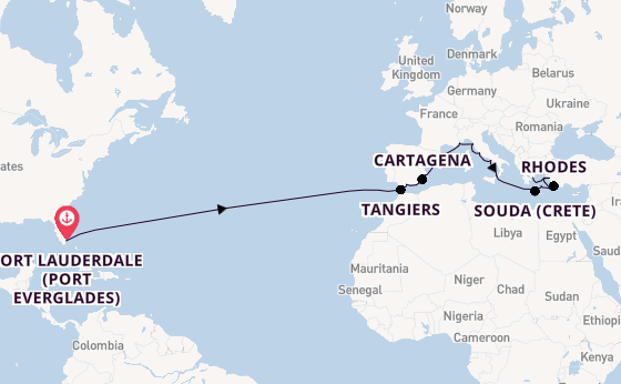 Transatlantic from Fort Lauderdale (Port Everglades), Florida, USA with the Oosterdam