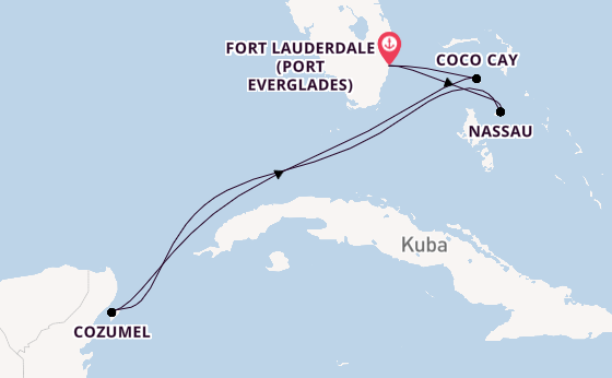 Karibik ab Fort Lauderdale (Port Everglades), USA auf der Symphony of the Seas