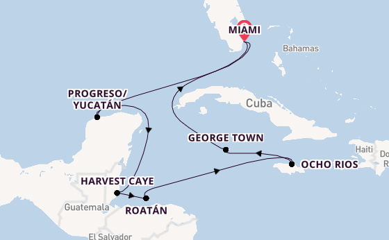Westelijke Caraïben vanaf Miami, Verenigde Staten met de Seven Seas Grandeur