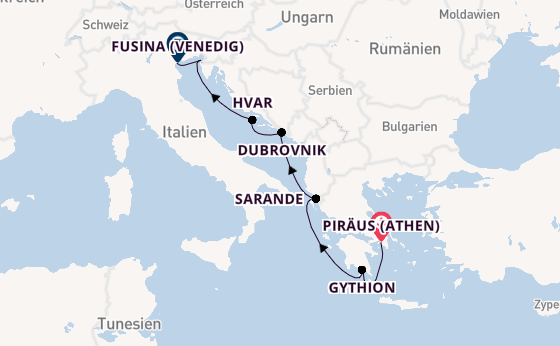 Östliches Mittelmeer ab Piräus (Athen), Griechenland auf der Seabourn Quest