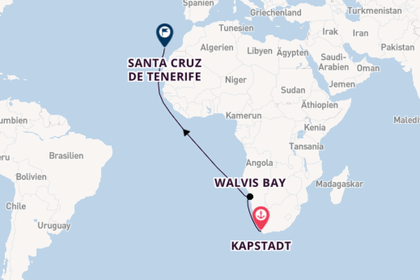 Südafrika ab Kapstadt, Südafrika auf der Costa Smeralda