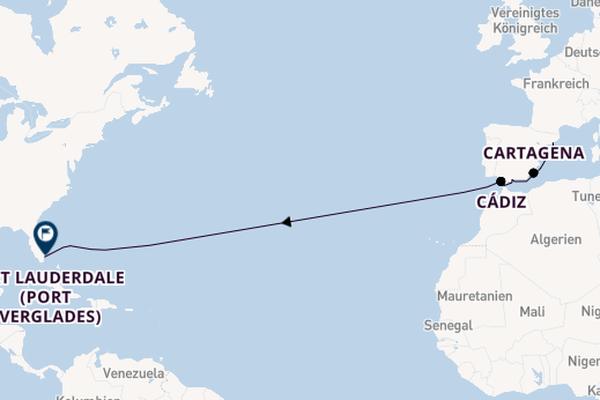 Transatlantik ab Barcelona, Spanien auf der Oosterdam