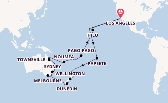 Transpacific from Los Angeles, California with the Crown Princess