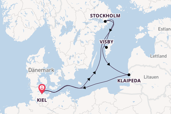 Ostsee ab Kiel, Deutschland auf der VASCO DA GAMA
