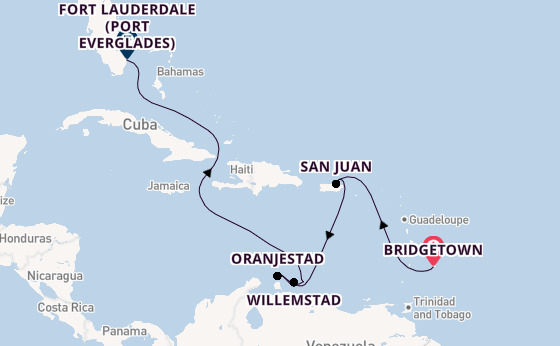Caribbean from Bridgetown, Barbados with the Emerald Princess