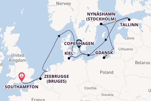 British Isles from Southampton, England with the Norwegian Prima