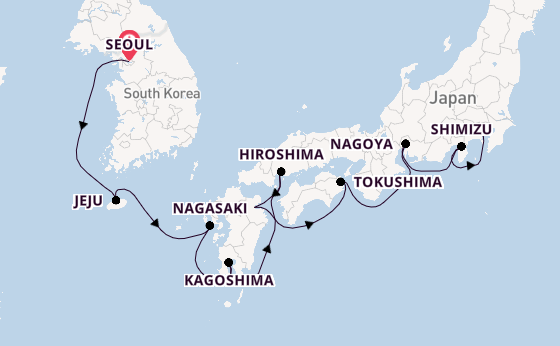 Japan from Seoul, South Korea with the Norwegian Jade