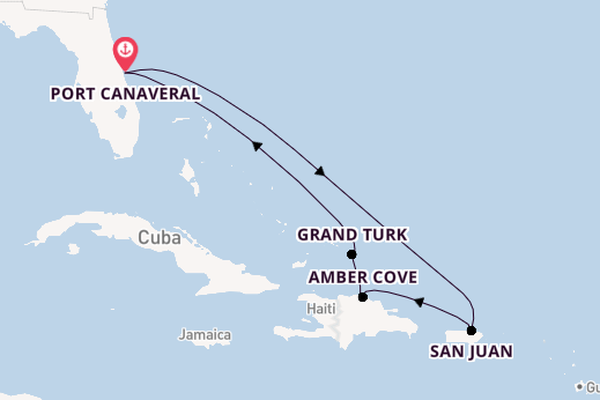 Caribbean vanaf Port Canaveral, Verenigde Staten met de Caribbean Princess