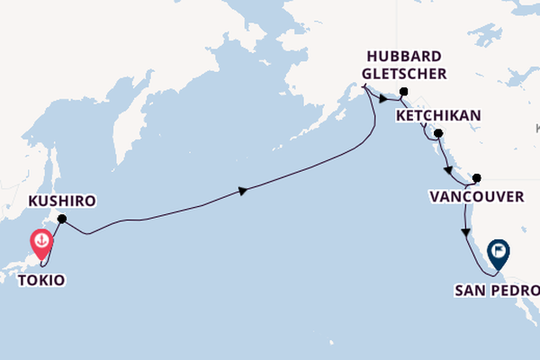 Transpazifik ab Tokio, Japan auf der Coral Princess