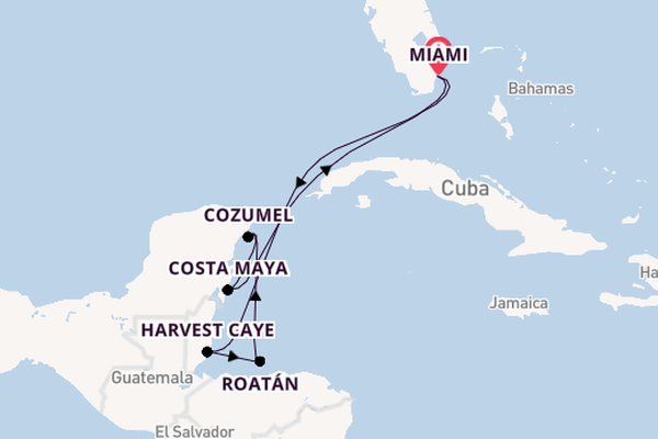 Western Caribbean from Miami, Florida, USA with the Norwegian Aqua